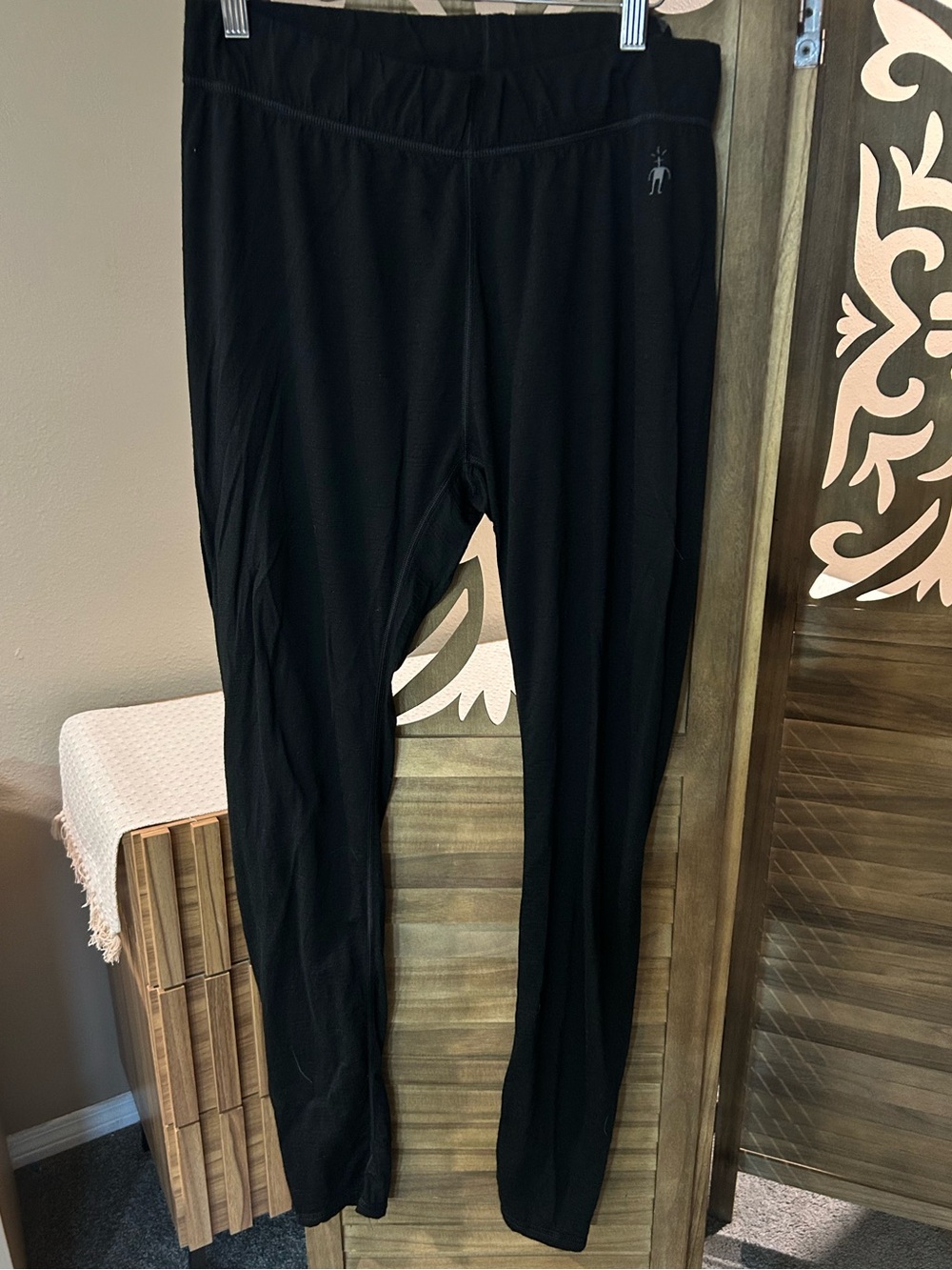Smartwool Black Baselayer 100% Merino Wool Leggings Size XL.